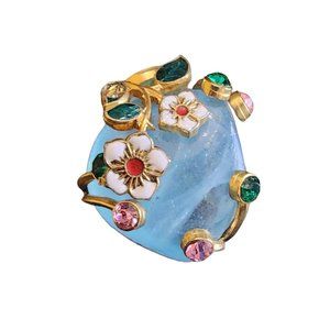 Vintage Rare Enamel & Glass Fur Clip (A1913)